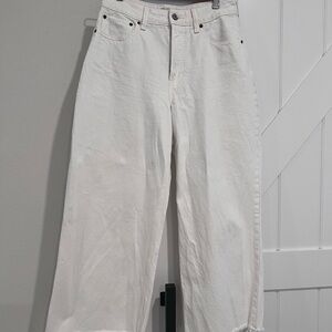 A&F Wide-Leg White Denim Jeans